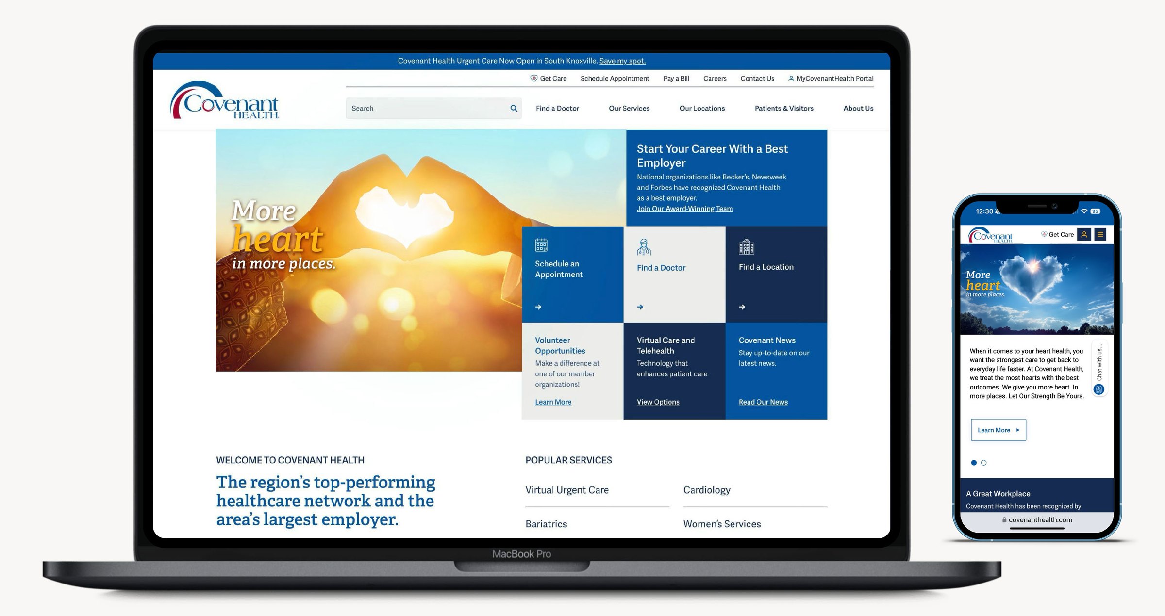 Covenant Health Heart campaign website design