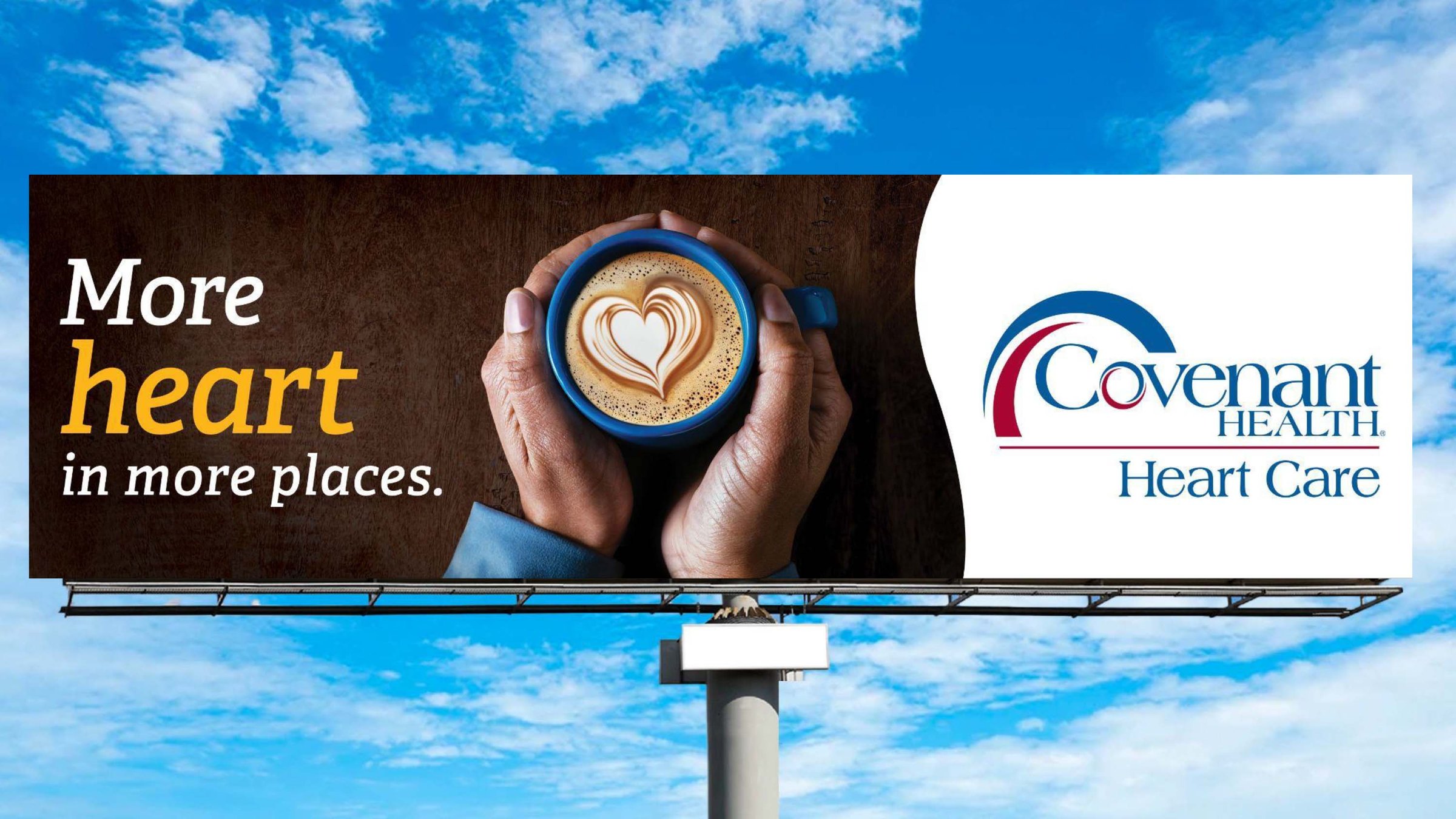 Covenant Health Heart campaign, latte art forming a heart