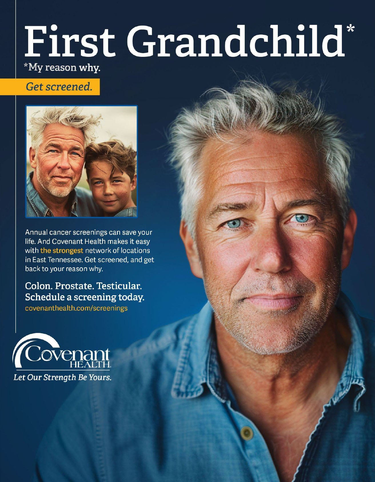 Covenant Health Screenings campaign, first grandchild creative