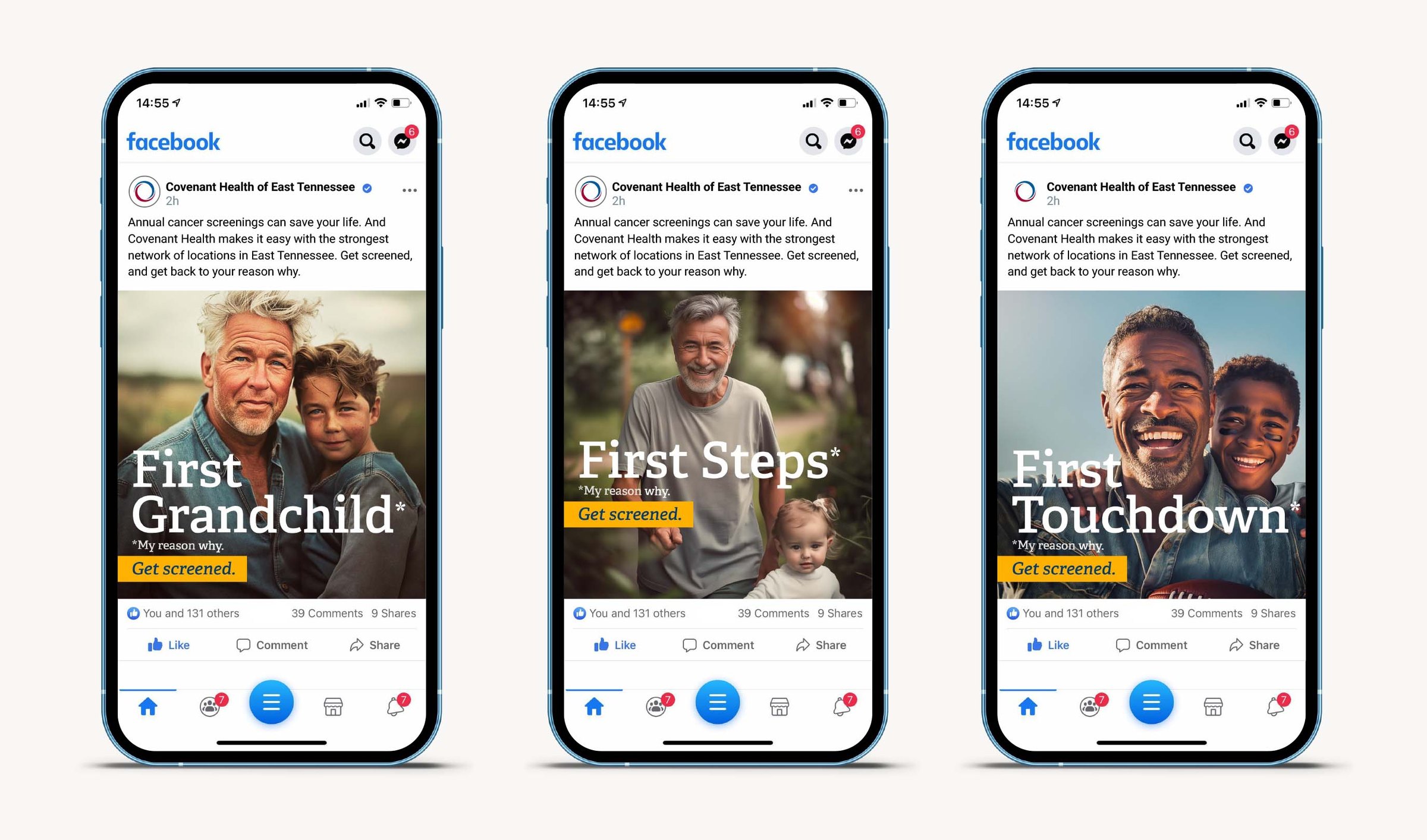 Covenant Health Screenings campaign social media creative
