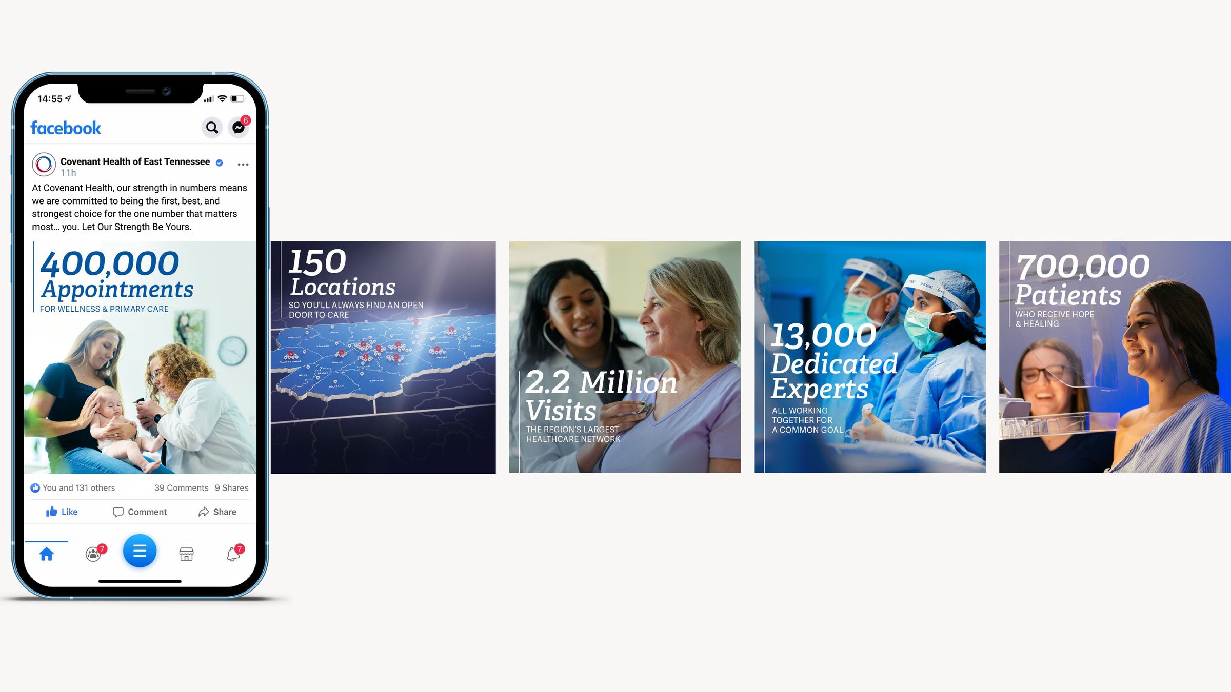 Covenant Health Numbers campaign social media creative