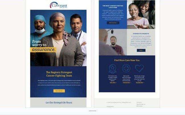 Covenant Health Oncology campaign email design