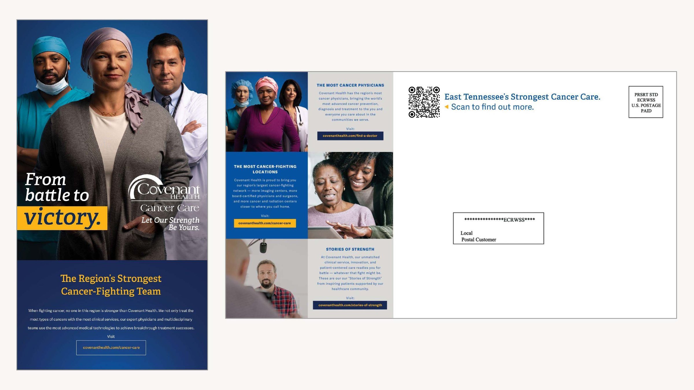 Covenant Health Oncology campaign direct mail piece