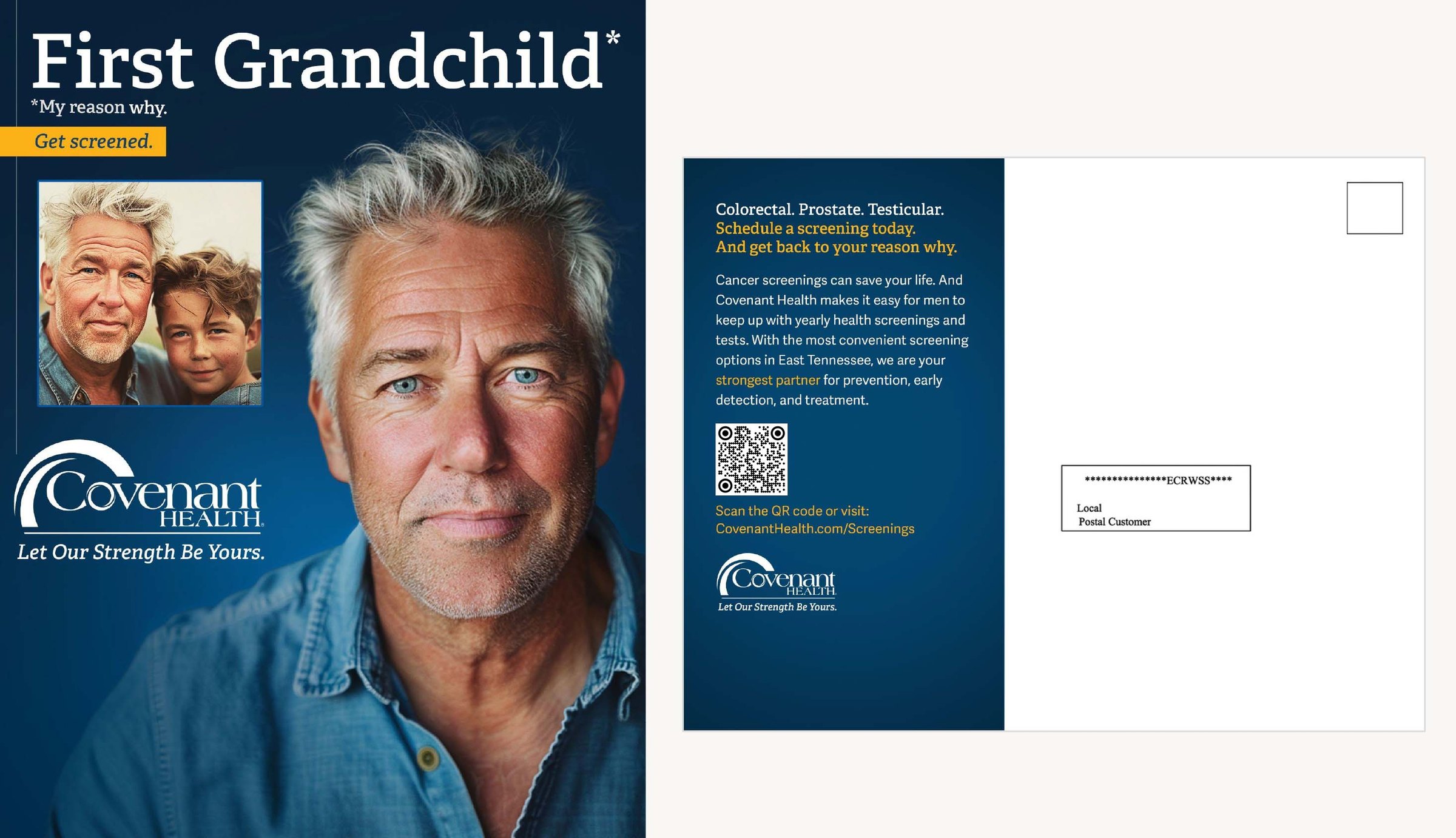 Covenant Health Screenings campaign direct mail piece