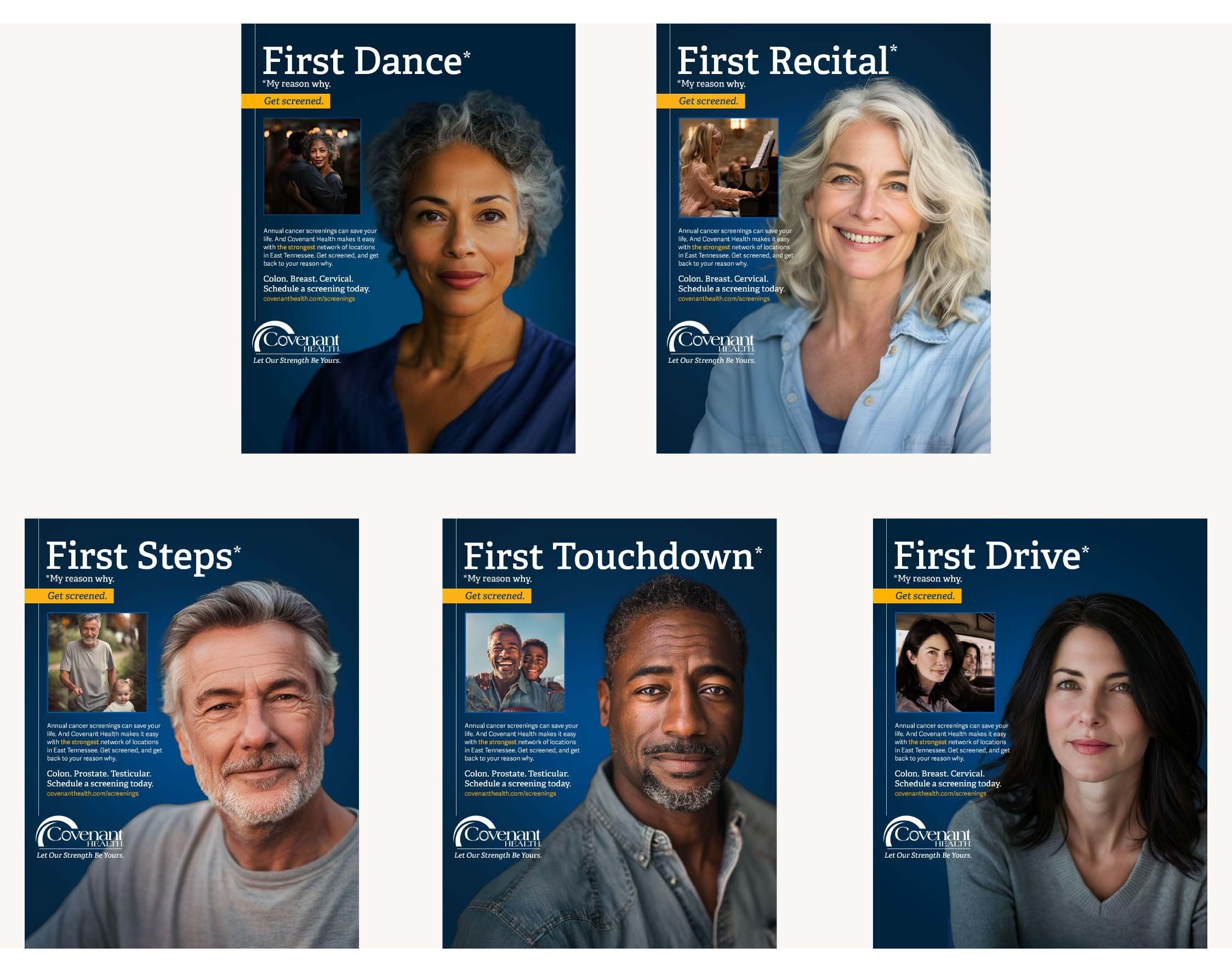 Covenant Health Screenings campaign photography collage