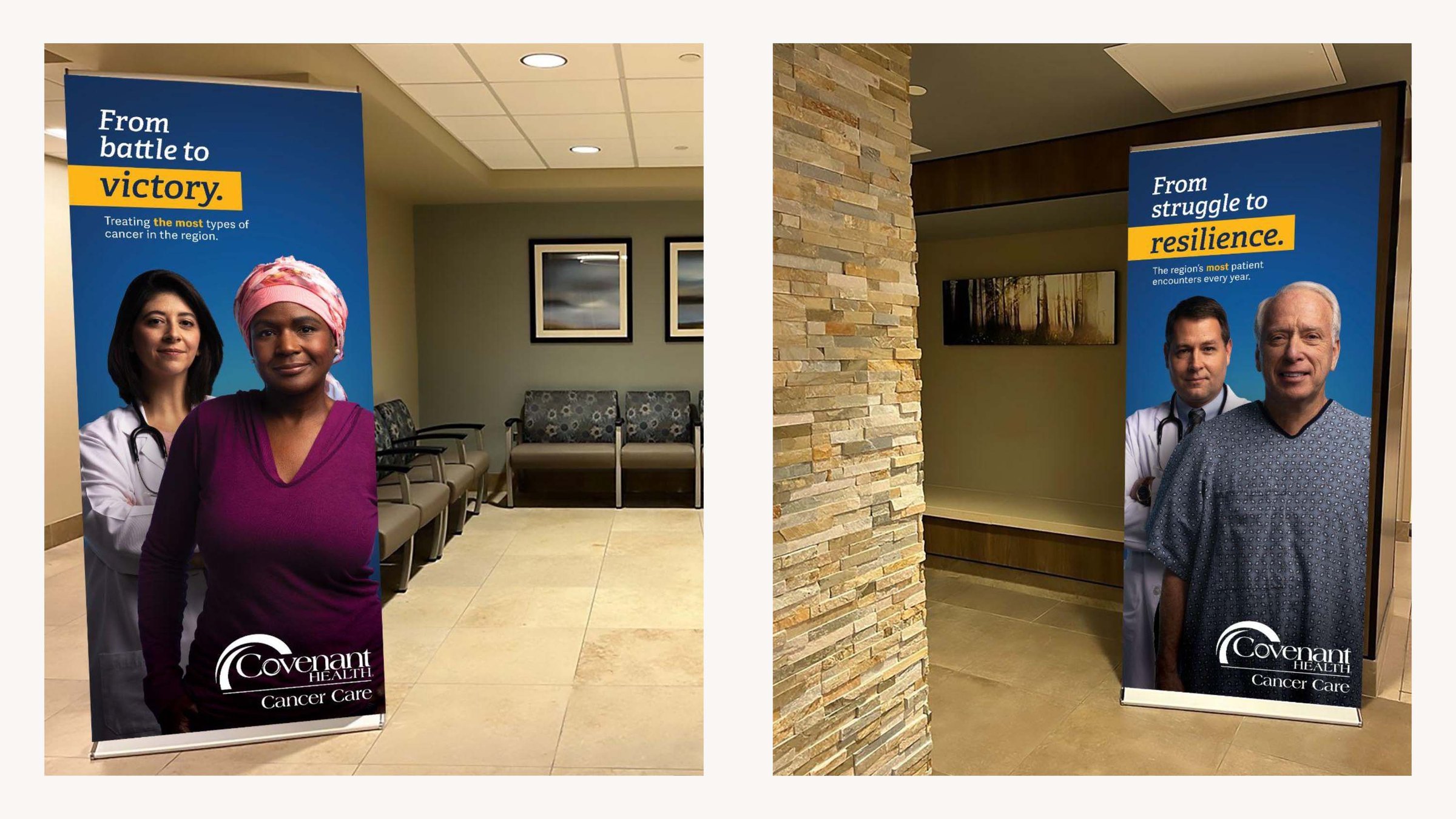 Covenant Health Oncology campaign in-facility banners