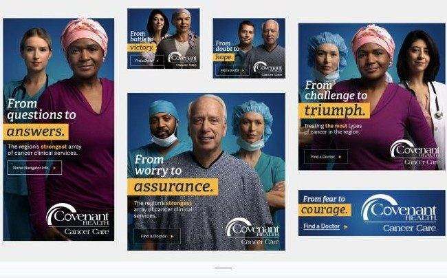 Covenant Health Oncology campaign banner ads