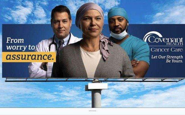 Covenant Health Oncology campaign billboard